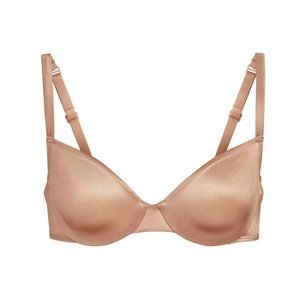 Skims desert clay STRETCH SATIN UNLINED UNDERWIRE BRA, NWT